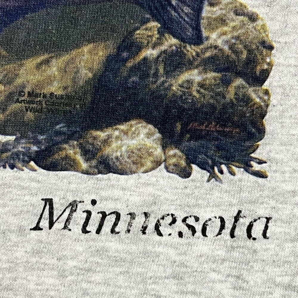 Vintage Y2K Preserve Wildlife Walleye Fish Minnesota Lakes Nature T-shirt Sz L - Picture 3 of 7